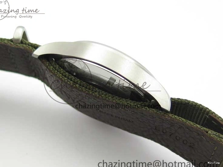 MIROTIME 0325 Fashionable Pilot IW326801 SS MK 1:1 Best Edition Black Dial on Green Nylon Strap MIYOTA 7122